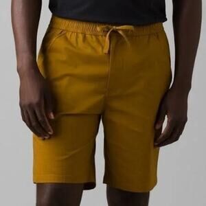 Prana Double Peak E-Waist 8" Short Men's XL Antique Bronze Standard Fit Pull On